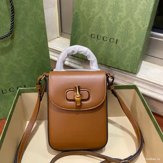 First bag ru handbag Gucci mini Bamboo 0603